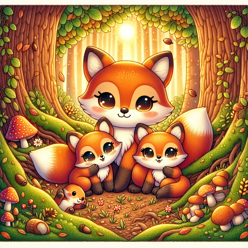 Cozy Art Slider preview showing a cozy fox family